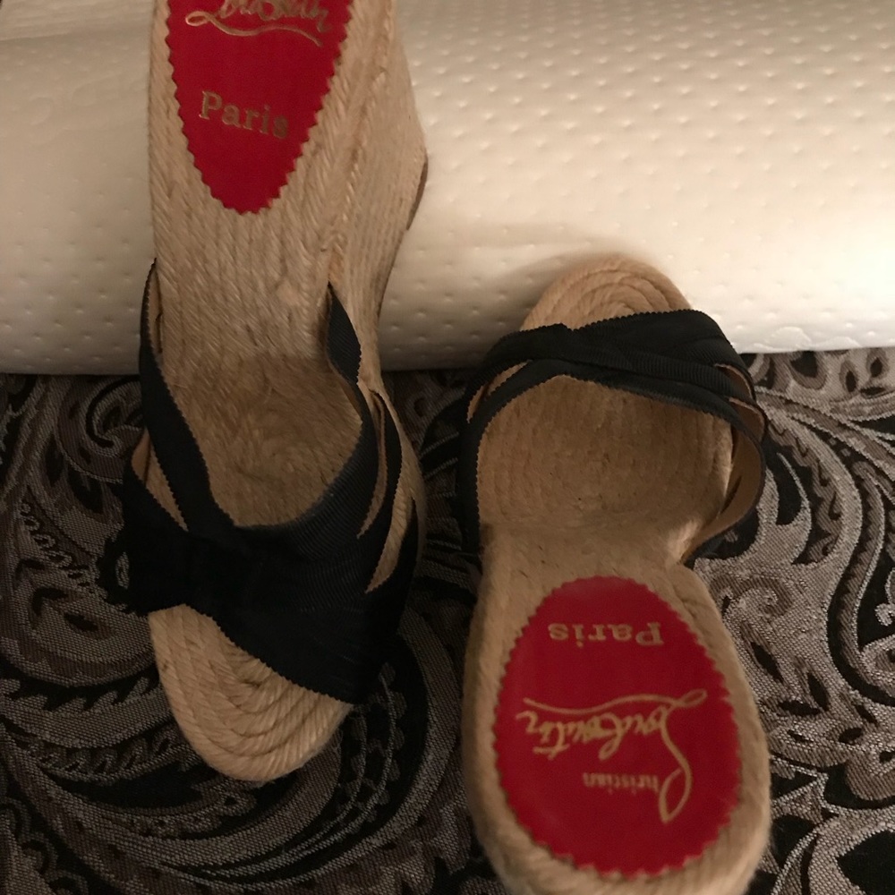 Authentic Christian Louboutin Black Espadrille